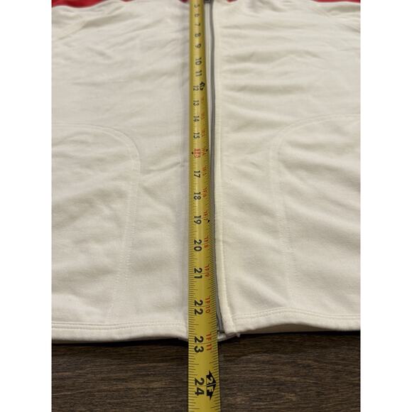 Vintage Y2k Nike Womens White Red Full Zip Reflective Running Hood Jacket Size L - Picture 9 of 11